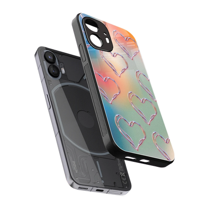 Hearts Euphoria sleek nothing phone 2 cover with tempered glass back and TPU edges