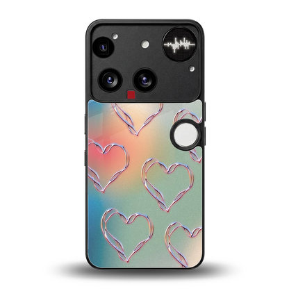 Hearts Euphoria back phone cover | glass case for nothing phone 3