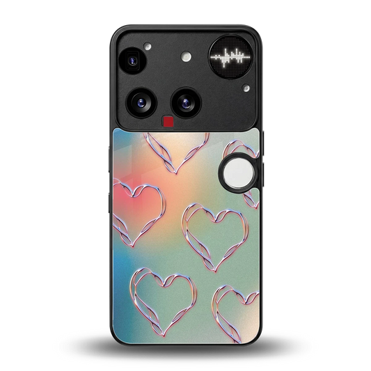 Hearts Euphoria back phone cover | glass case for nothing phone 3