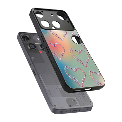 Hearts Euphoria sleek nothing phone 3 cover with tempered glass back and TPU edges