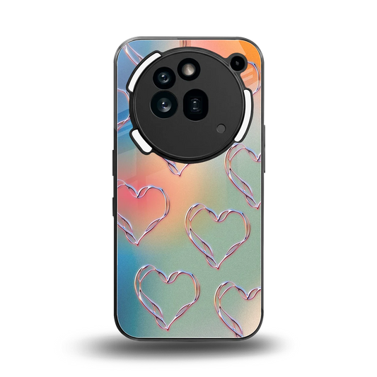 Hearts Euphoria back phone cover | glass case for nothing phone 3a pro