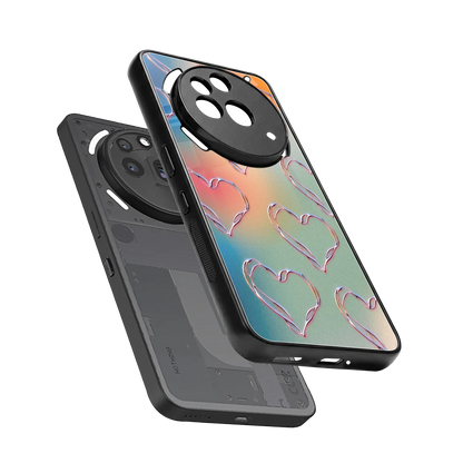 Hearts Euphoria sleek nothing phone 3a pro cover with tempered glass back and TPU edges