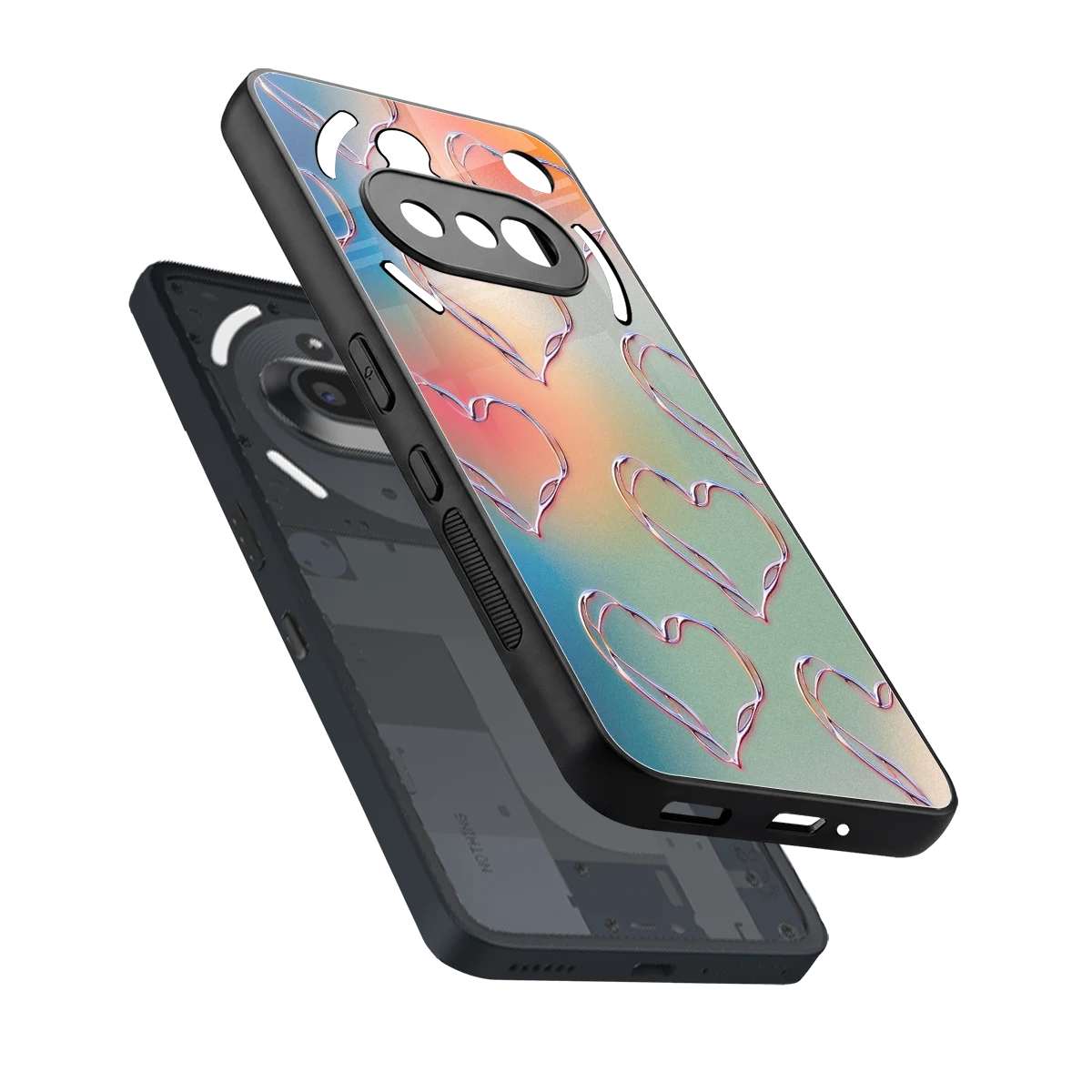 Hearts Euphoria sleek nothing phone 3a cover with tempered glass back and TPU edges