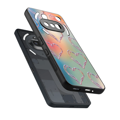 Hearts Euphoria sleek nothing phone 3a cover with tempered glass back and TPU edges