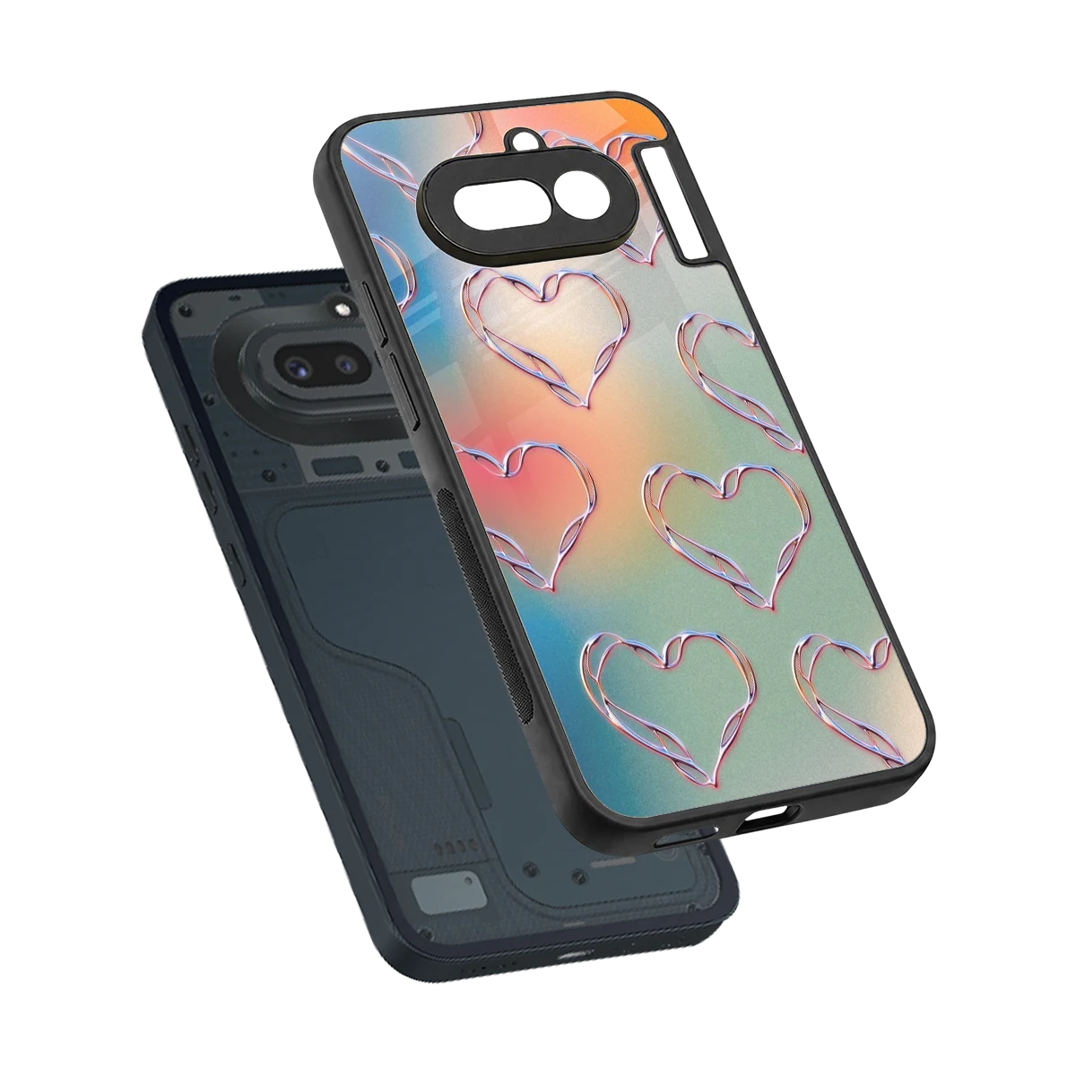 Hearts Euphoria sleek nothing phone 4a cover with tempered glass back and TPU edges