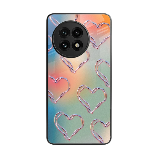 Hearts Euphoria back phone cover | glass case for oneplus 13r
