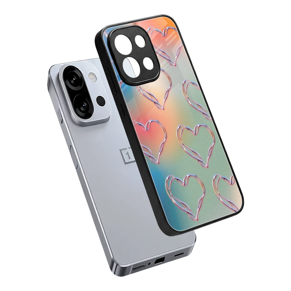 Hearts Euphoria sleek oneplus 13s cover with tempered glass back and TPU edges