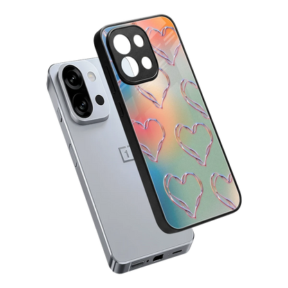 Hearts Euphoria sleek oneplus 13s cover with tempered glass back and TPU edges