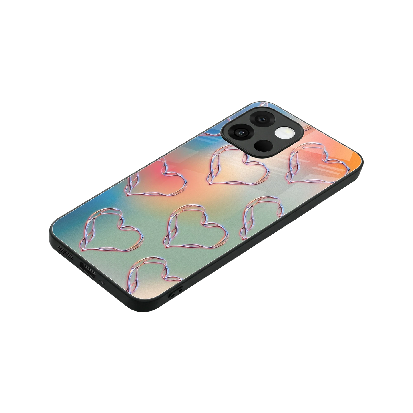 Hearts Euphoria stylish phone case for oneplus 13s | glossy glass and slim fit