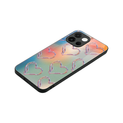 Hearts Euphoria stylish phone case for oneplus 13s | glossy glass and slim fit