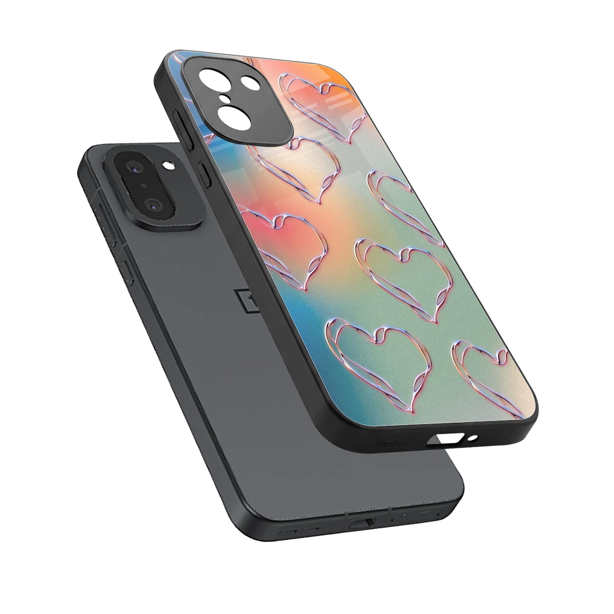 Hearts Euphoria sleek oneplus 15r cover with tempered glass back and TPU edges