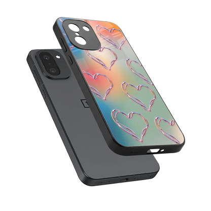 Hearts Euphoria sleek oneplus 15r cover with tempered glass back and TPU edges