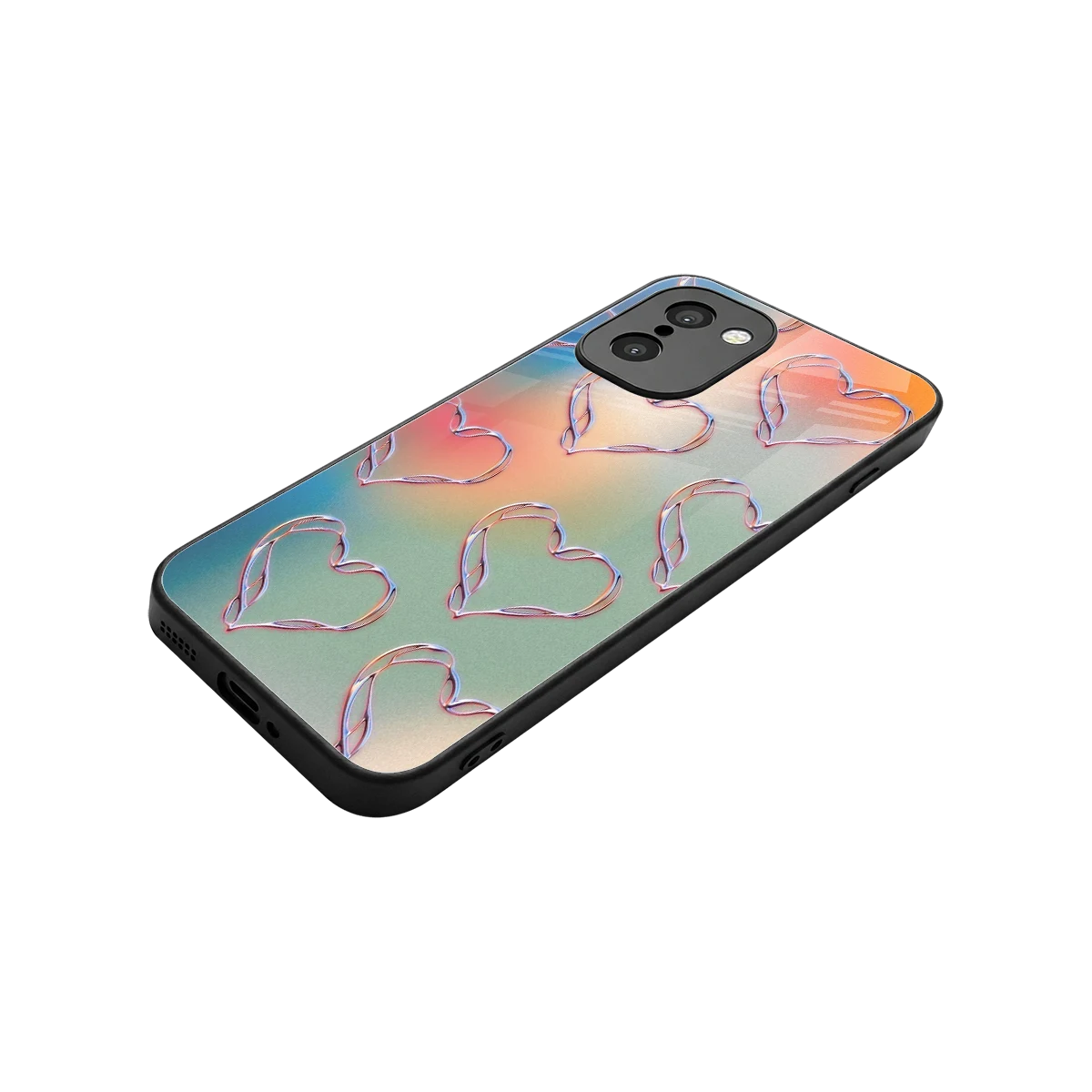 Hearts Euphoria stylish phone case for oneplus 15r | glossy glass and slim fit
