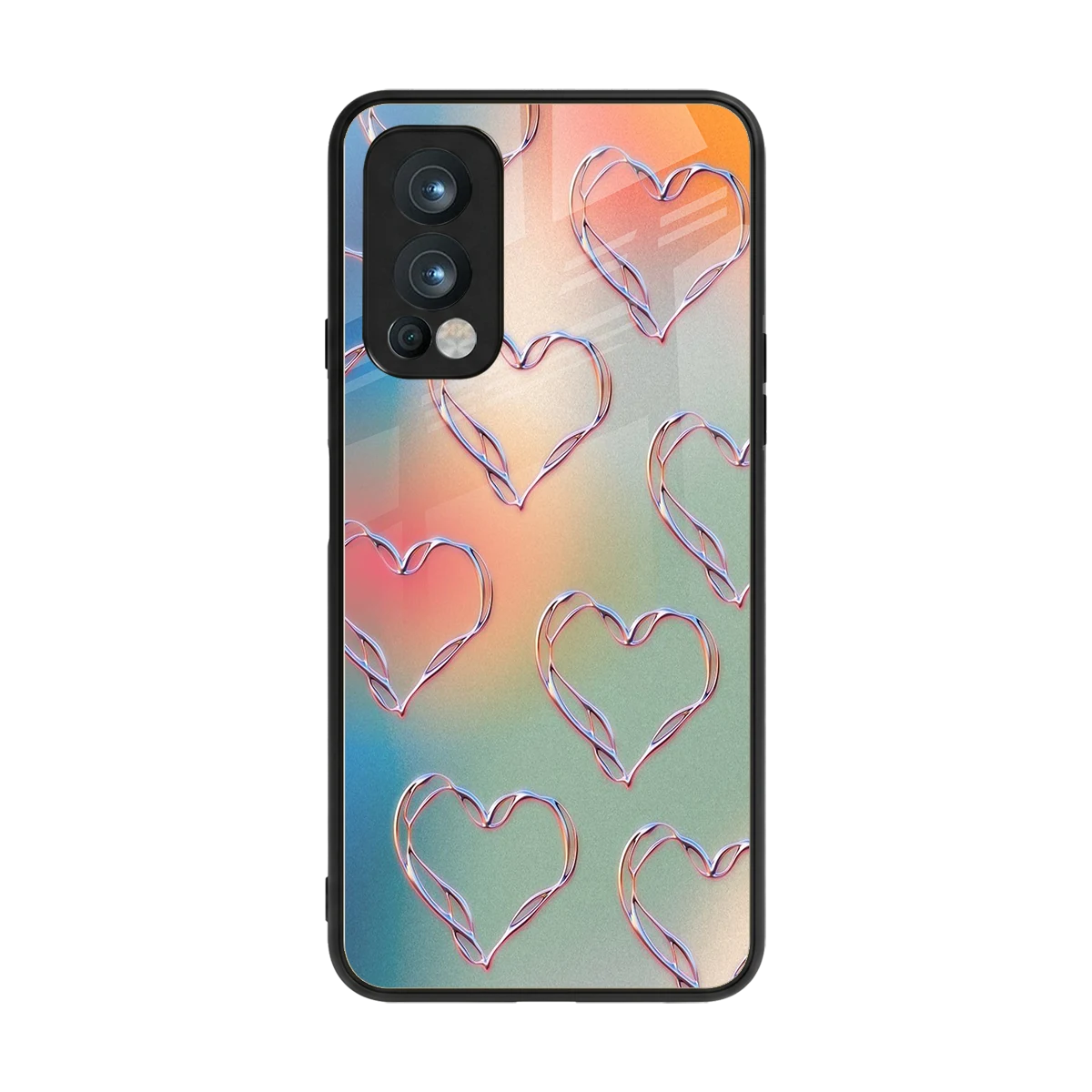 Hearts Euphoria back phone cover | glass case for oneplus nord 2