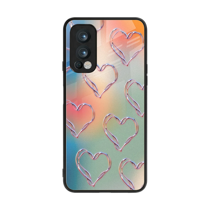 Hearts Euphoria back phone cover | glass case for oneplus nord 2