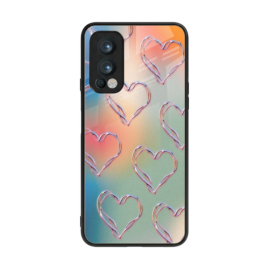 Hearts Euphoria back phone cover | glass case for oneplus nord 2