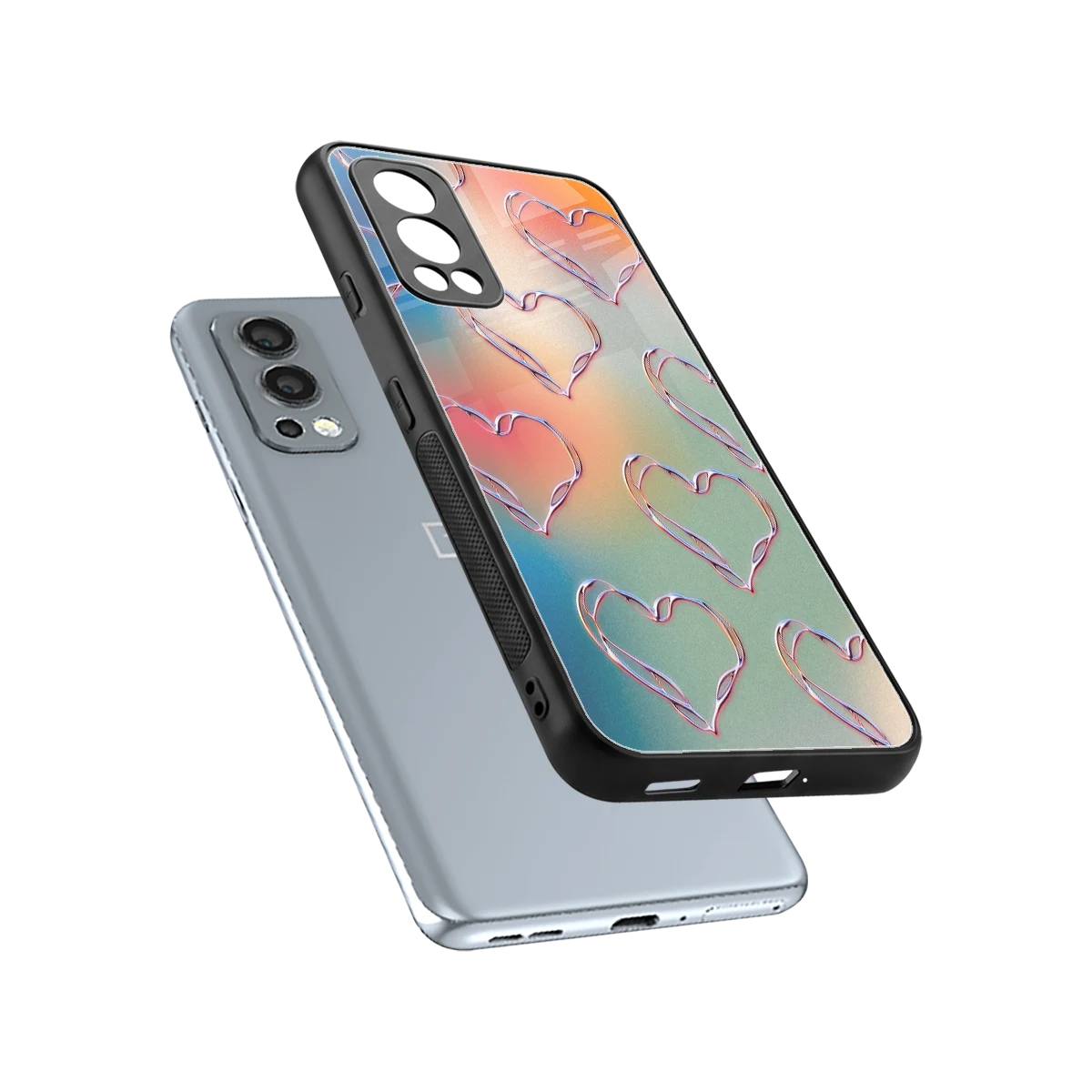 Hearts Euphoria sleek oneplus nord 2 cover with tempered glass back and TPU edges