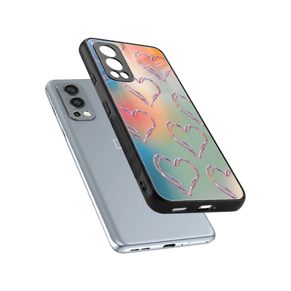 Hearts Euphoria sleek oneplus nord 2 cover with tempered glass back and TPU edges