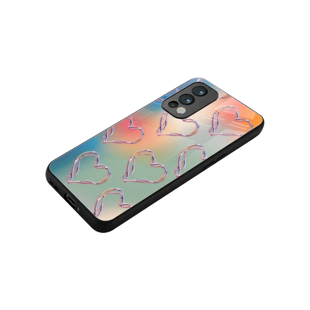 Hearts Euphoria stylish phone case for oneplus nord 2 | glossy glass and slim fit