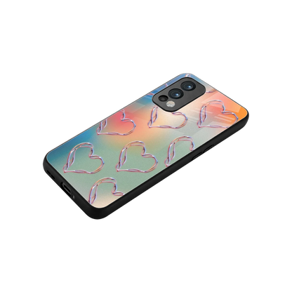 Hearts Euphoria stylish phone case for oneplus nord 2 | glossy glass and slim fit