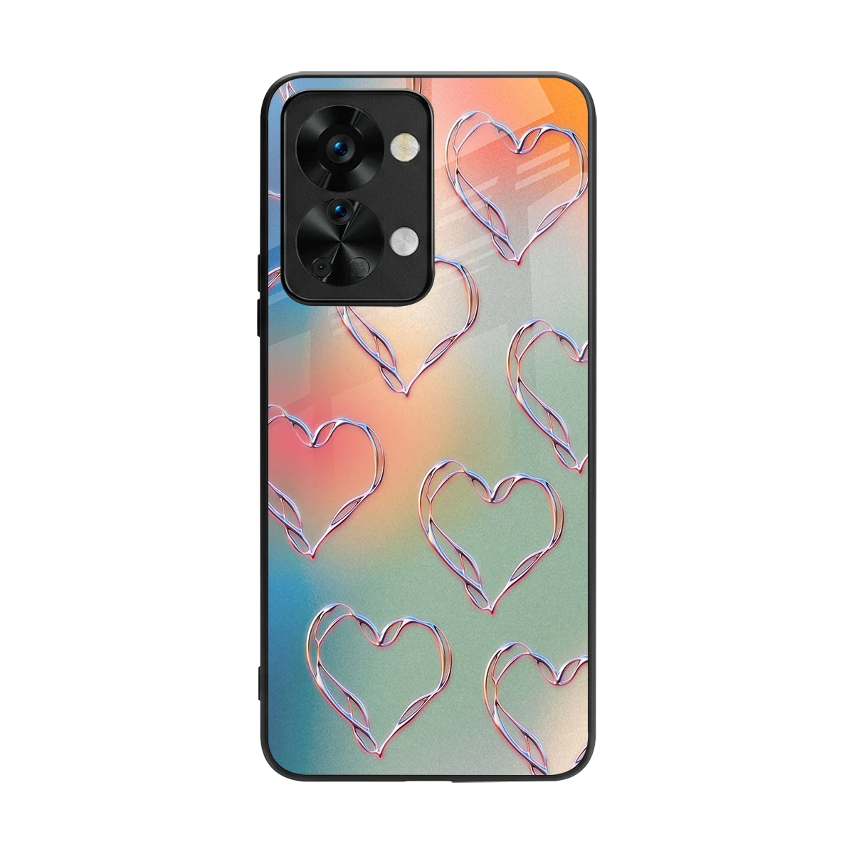 Hearts Euphoria back phone cover | glass case for oneplus nord 2t