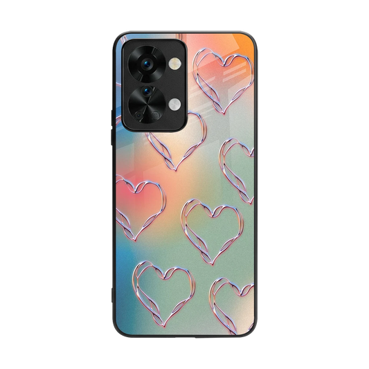 Hearts Euphoria back phone cover | glass case for oneplus nord 2t