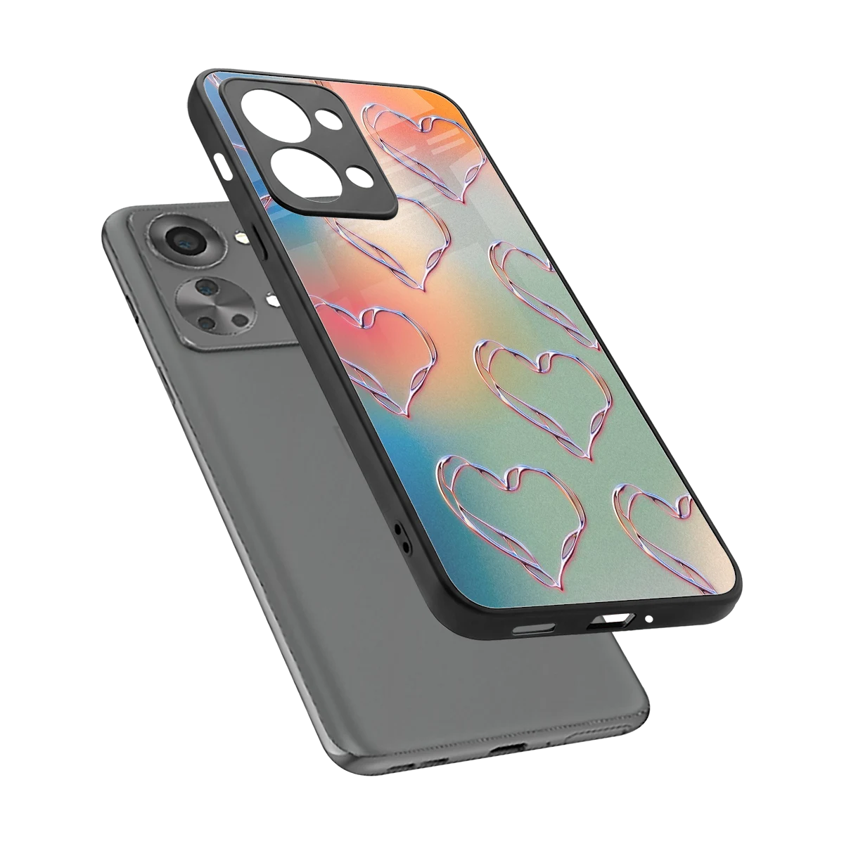 Hearts Euphoria sleek oneplus nord 2t cover with tempered glass back and TPU edges