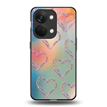 Hearts Euphoria back phone cover | glass case for oneplus nord 3