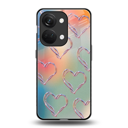 Hearts Euphoria back phone cover | glass case for oneplus nord 3