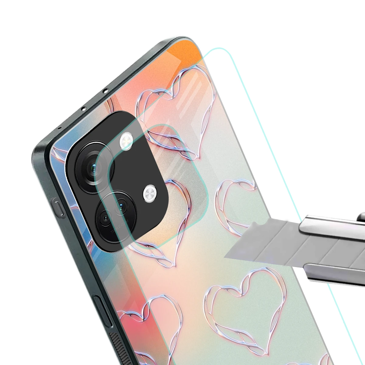 Hearts Euphoria stylish phone case for oneplus nord 3 | glossy glass and slim fit