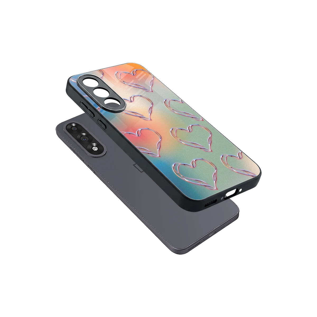 Hearts Euphoria sleek oneplus nord 5 cover with tempered glass back and TPU edges