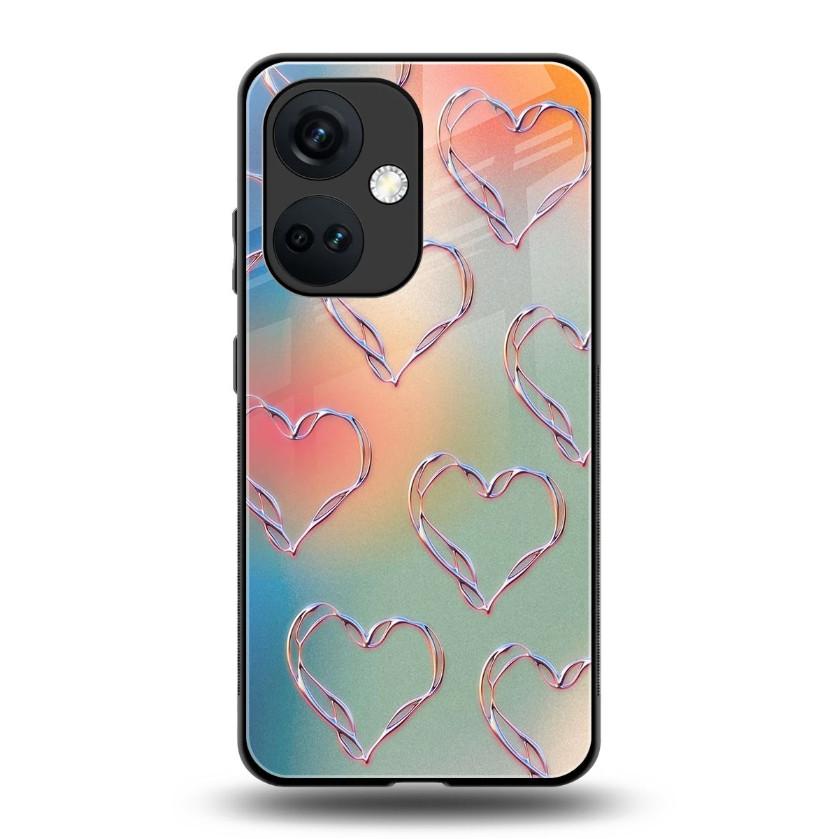 Hearts Euphoria back phone cover | glass case for oneplus nord ce 3