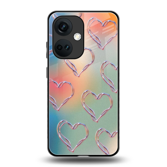 Hearts Euphoria back phone cover | glass case for oneplus nord ce 3