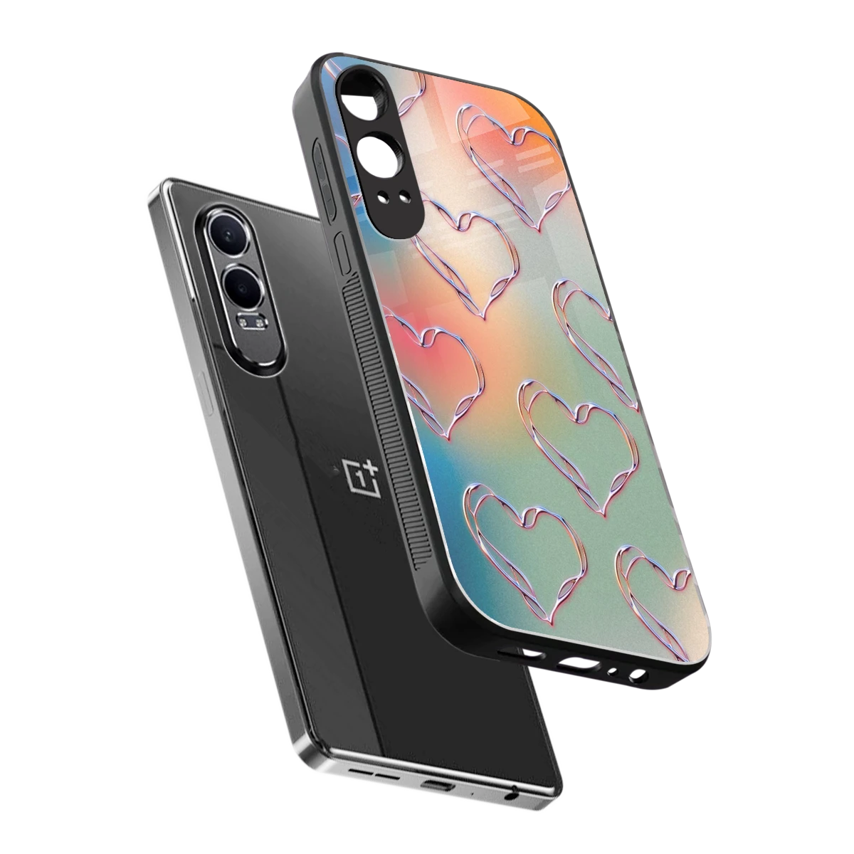 Hearts Euphoria sleek oneplus nord ce 4 lite cover with tempered glass back and TPU edges