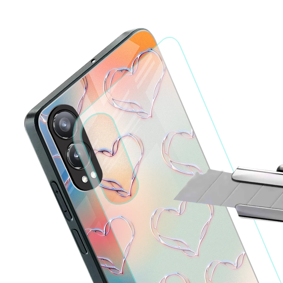 Hearts Euphoria stylish phone case for oneplus nord ce 4 lite | glossy glass and slim fit
