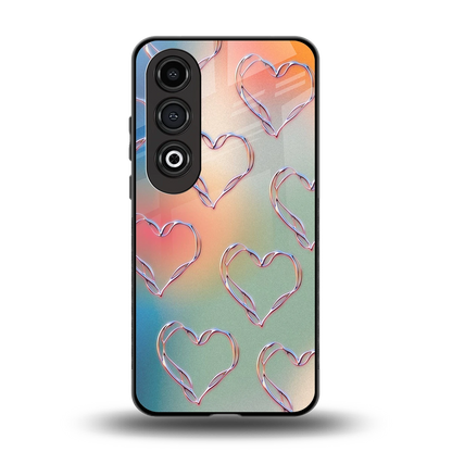 Hearts Euphoria back phone cover | glass case for oneplus nord ce 4