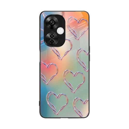 Hearts Euphoria back phone cover | glass case for oneplus nord ce 3 lite