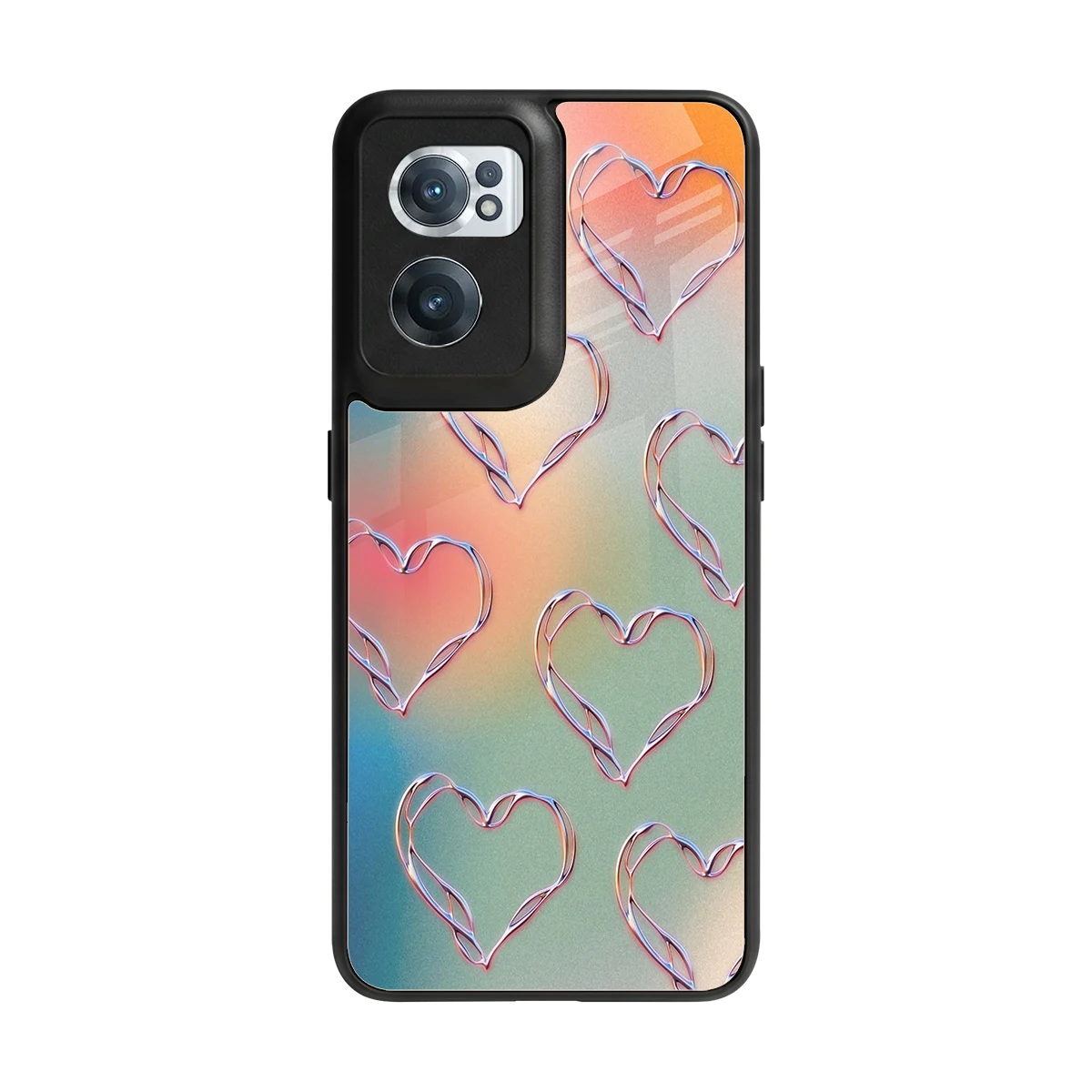 Hearts Euphoria back phone cover | glass case for oneplus nord ce 2