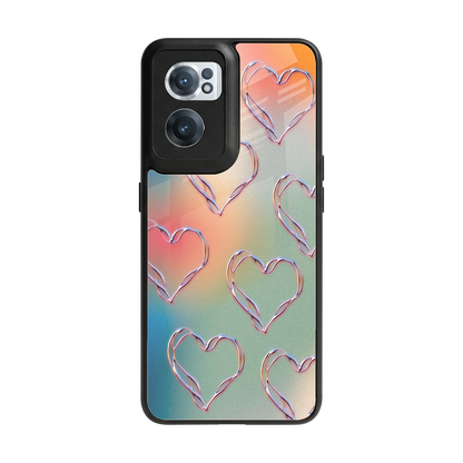Hearts Euphoria back phone cover | glass case for oneplus nord ce 2