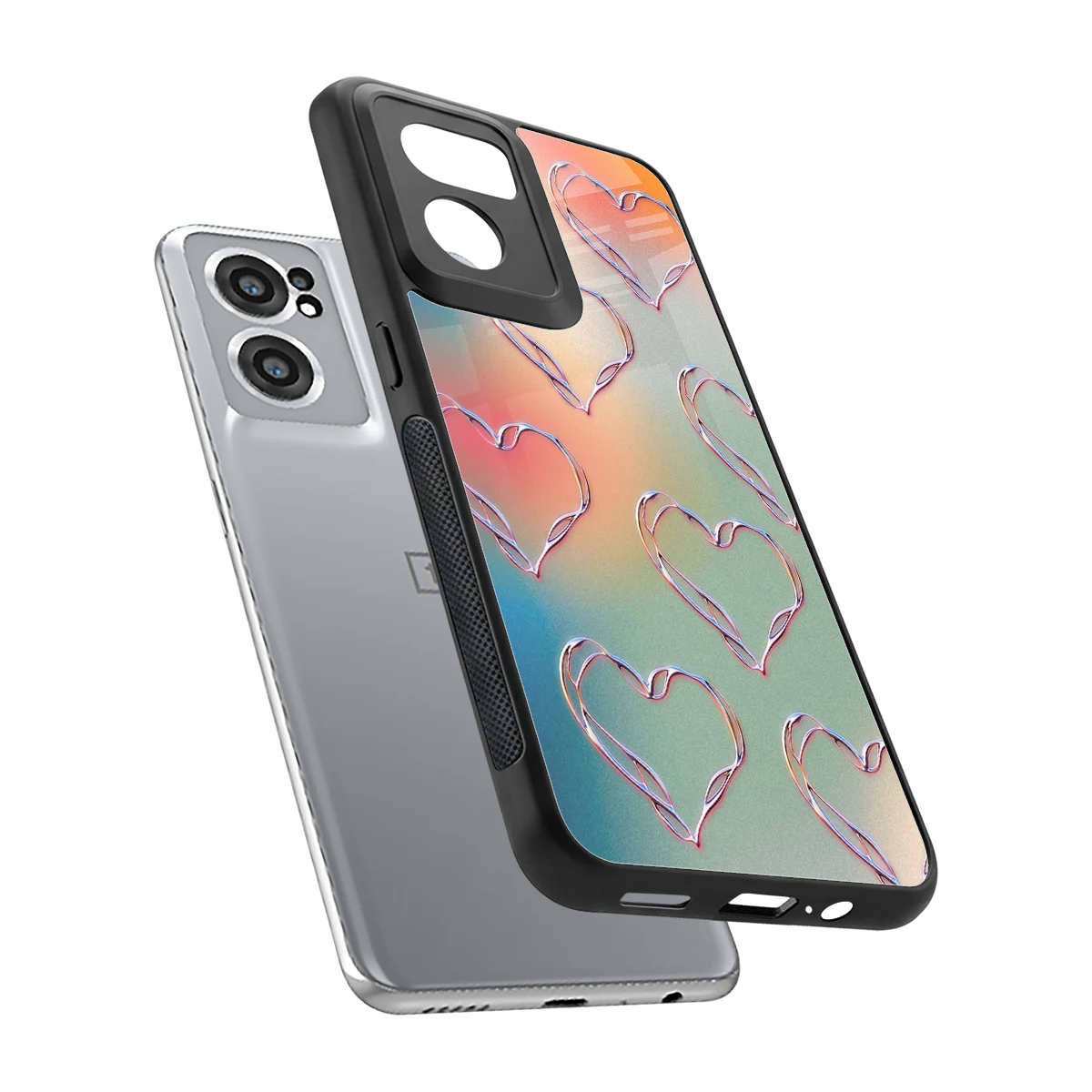 Hearts Euphoria sleek oneplus nord ce 2 cover with tempered glass back and TPU edges