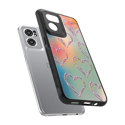Hearts Euphoria sleek oneplus nord ce 2 cover with tempered glass back and TPU edges