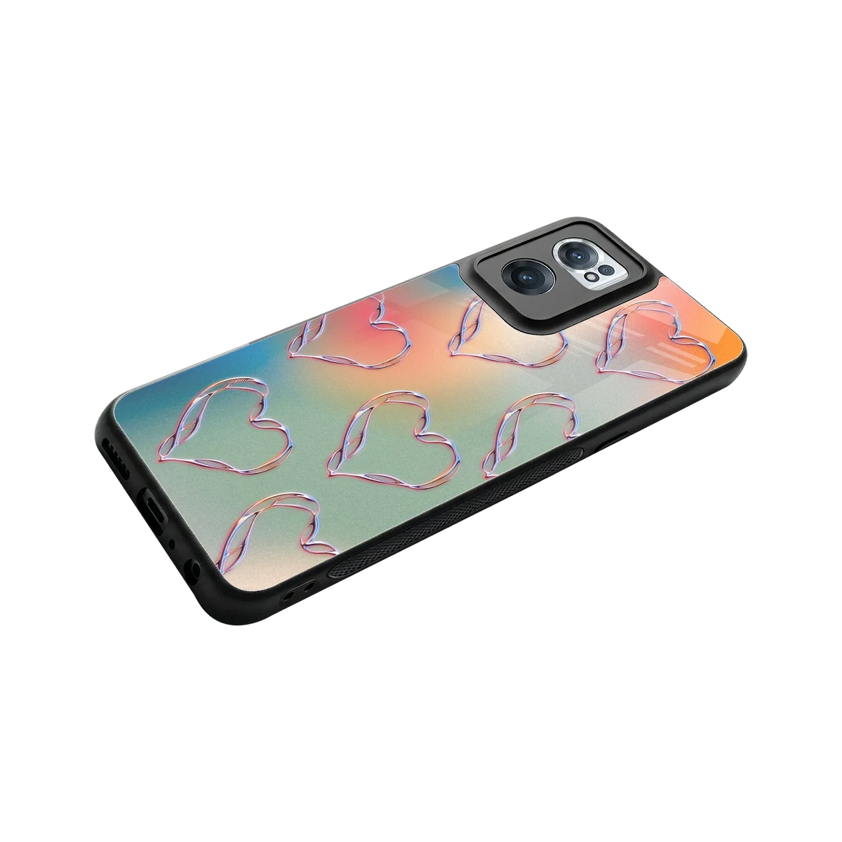 Hearts Euphoria stylish phone case for oneplus nord ce 2 | glossy glass and slim fit