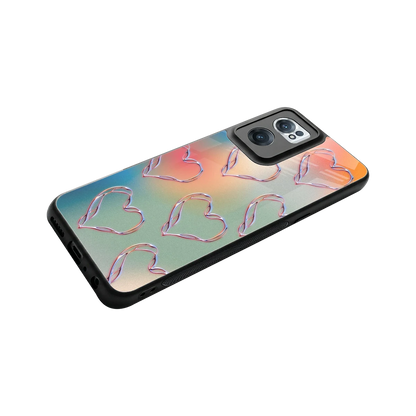 Hearts Euphoria stylish phone case for oneplus nord ce 2 | glossy glass and slim fit