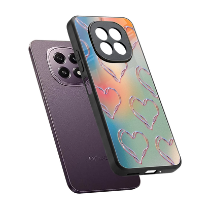 Hearts Euphoria sleek oppo f29 5g cover with tempered glass back and TPU edges
