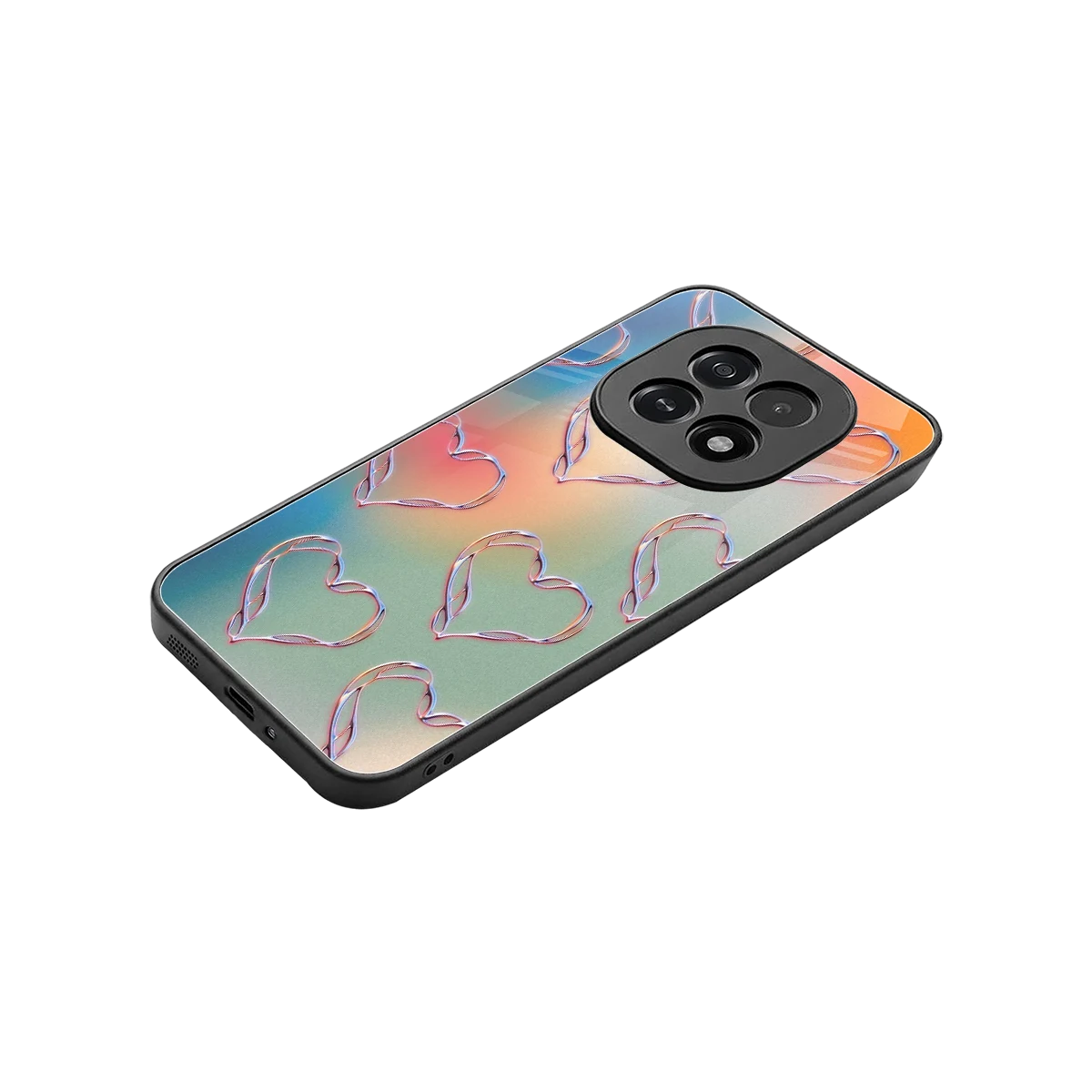 Hearts Euphoria stylish phone case for oppo f29 5g | glossy glass and slim fit