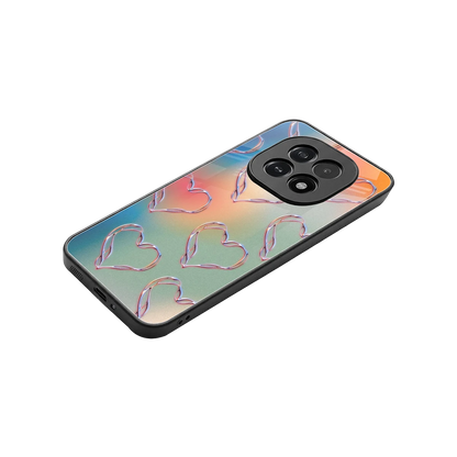 Hearts Euphoria stylish phone case for oppo f29 5g | glossy glass and slim fit