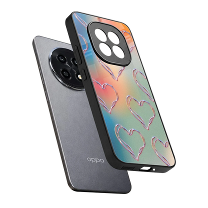 Hearts Euphoria sleek oppo f29 pro 5g cover with tempered glass back and TPU edges