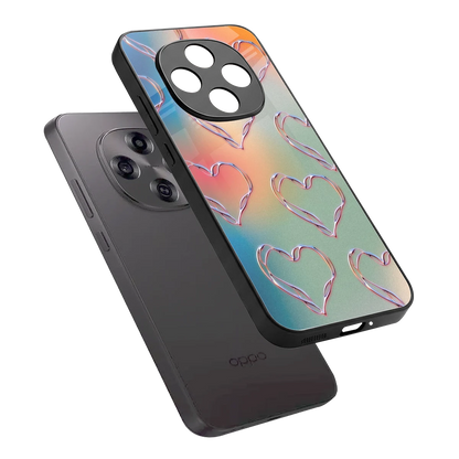 Hearts Euphoria sleek oppo f31 pro 5g cover with tempered glass back and TPU edges