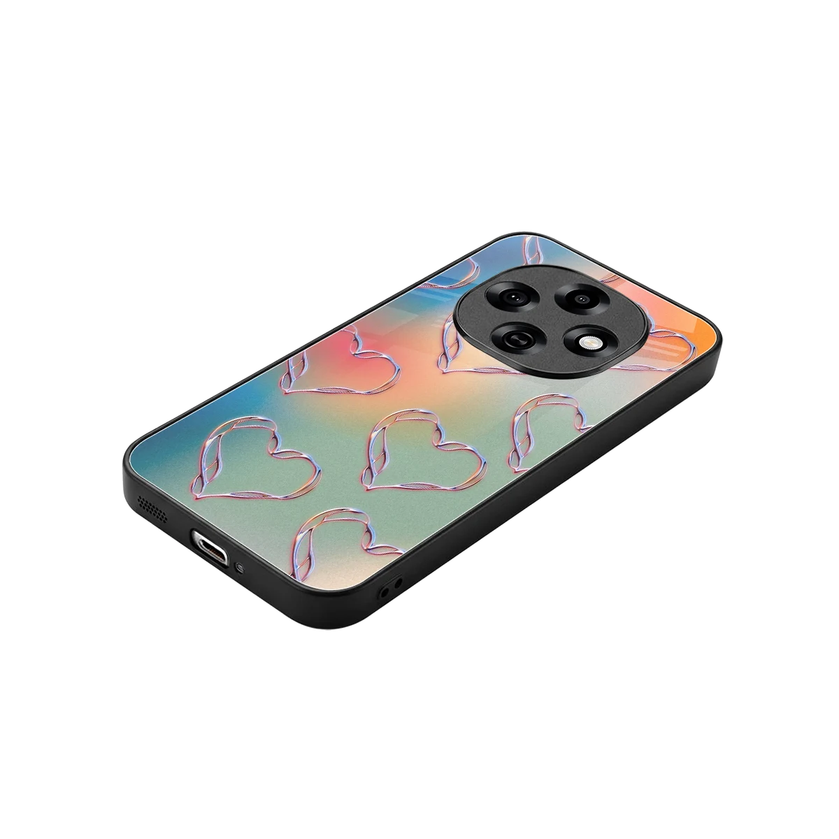 Hearts Euphoria stylish phone case for oppo f31 pro 5g | glossy glass and slim fit