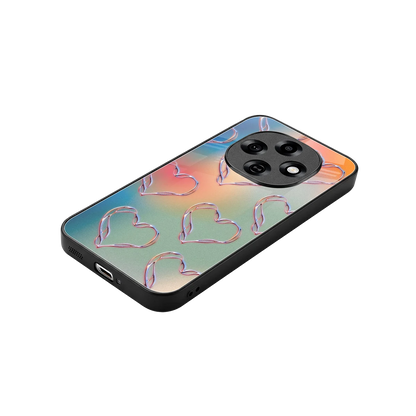 Hearts Euphoria stylish phone case for oppo f31 pro 5g | glossy glass and slim fit